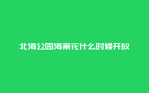 北海公园海棠花什么时候开放