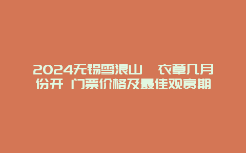 2024无锡雪浪山薰衣草几月份开 门票价格及最佳观赏期