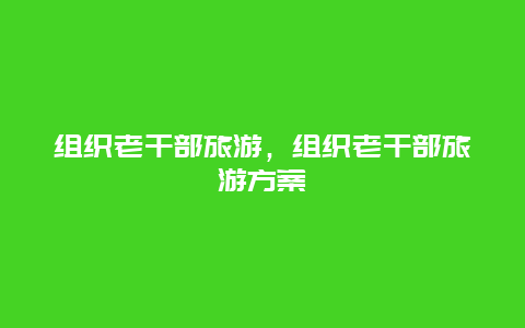 组织老干部旅游，组织老干部旅游方案