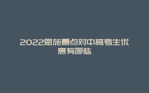 2022恩施景点对中高考生优惠有哪些