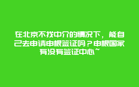 在北京不找中介的情况下，能自己去申请申根签证吗？申根国家有没有签证中心~