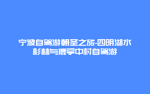 宁波自驾游朝圣之旅-四明湖水杉林与鹿亭中村自驾游