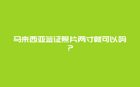 马来西亚签证照片两寸就可以吗？