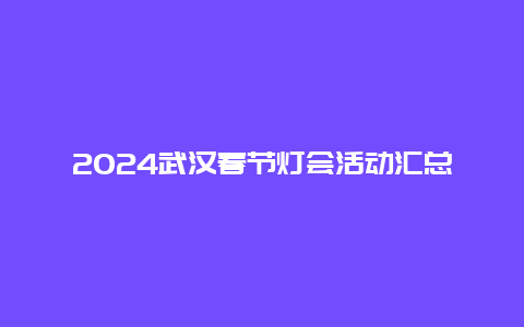 2024武汉春节灯会活动汇总