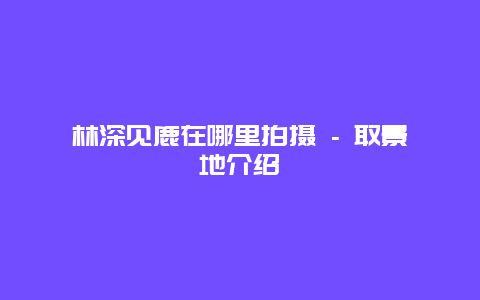 林深见鹿在哪里拍摄 – 取景地介绍