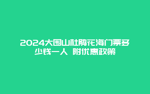 2024大围山杜鹃花海门票多少钱一人 附优惠政策