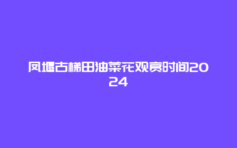 凤堰古梯田油菜花观赏时间2024