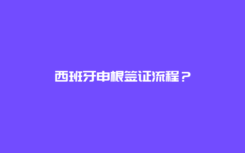 西班牙申根签证流程？