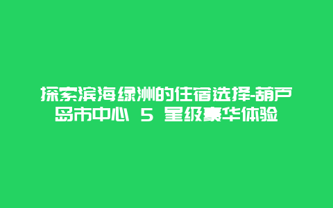 探索滨海绿洲的住宿选择-葫芦岛市中心 5 星级豪华体验