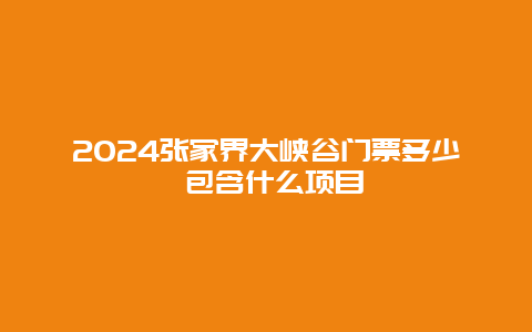 2024张家界大峡谷门票多少 包含什么项目