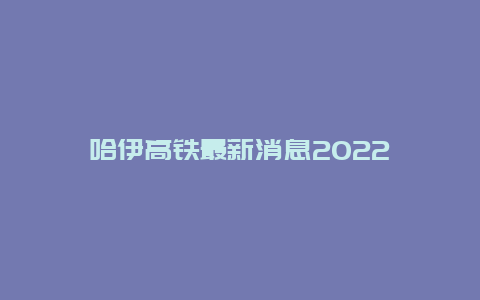 哈伊高铁最新消息2022