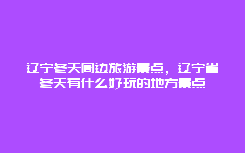 辽宁冬天周边旅游景点，辽宁省冬天有什么好玩的地方景点