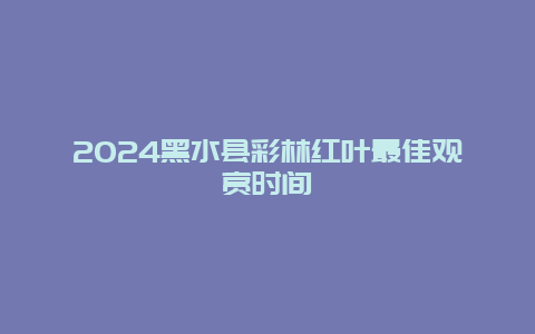 2024黑水县彩林红叶最佳观赏时间