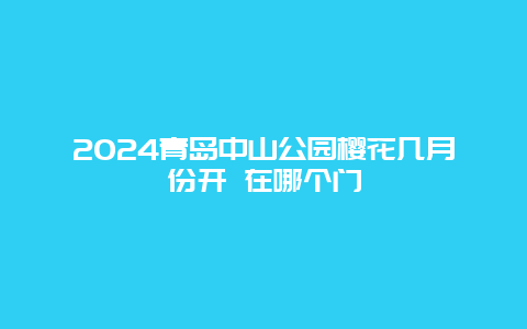 2024青岛中山公园樱花几月份开 在哪个门