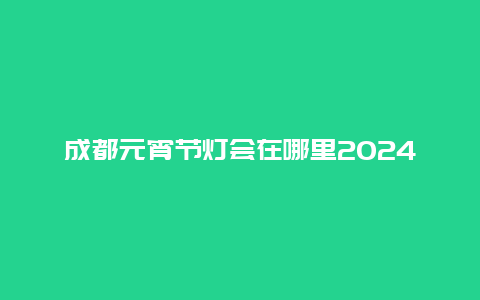 成都元宵节灯会在哪里2024