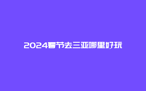 2024春节去三亚哪里好玩