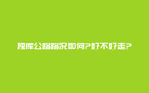 独库公路路况如何?好不好走?