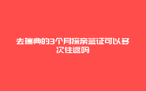 去瑞典的3个月探亲签证可以多次往返吗