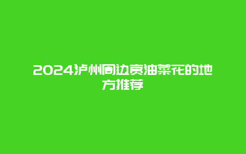 2024泸州周边赏油菜花的地方推荐