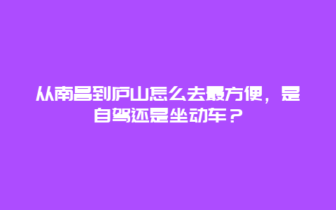 从南昌到庐山怎么去最方便，是自驾还是坐动车？