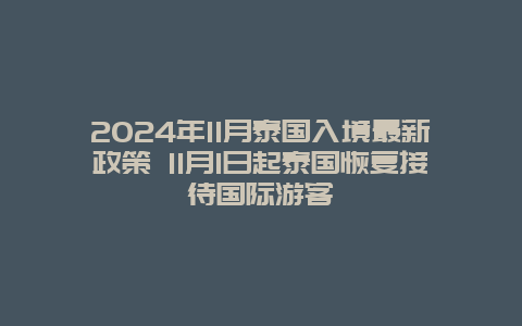 2024年11月泰国入境最新政策 11月1日起泰国恢复接待国际游客