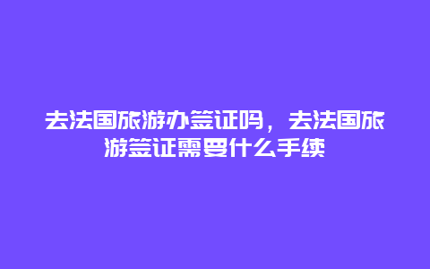 去法国旅游办签证吗，去法国旅游签证需要什么手续