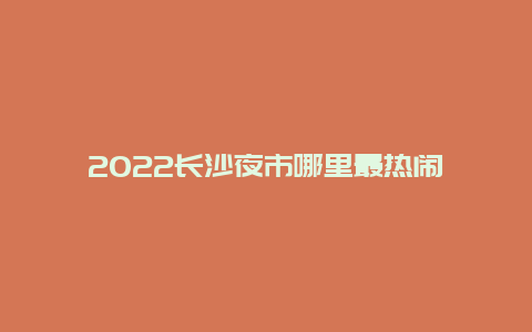 2022长沙夜市哪里最热闹