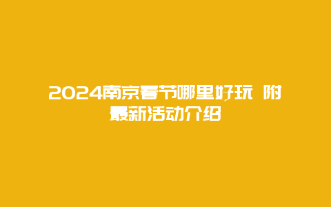 2024南京春节哪里好玩 附最新活动介绍