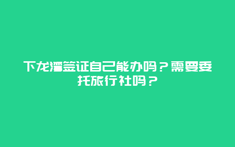 下龙湾签证自己能办吗？需要委托旅行社吗？