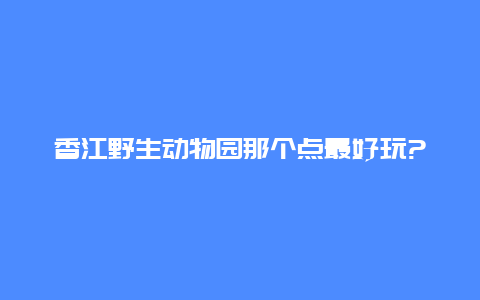 香江野生动物园那个点最好玩?