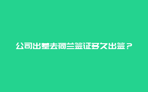 公司出差去荷兰签证多久出签？