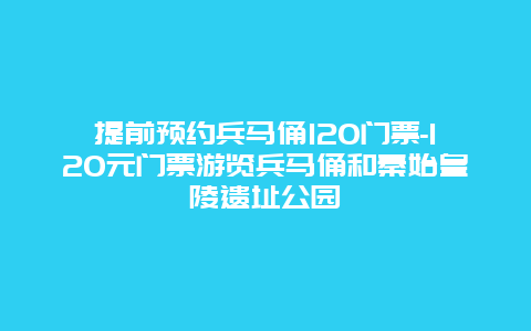 提前预约兵马俑120门票-120元门票游览兵马俑和秦始皇陵遗址公园