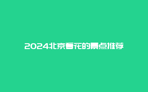 2024北京看花的景点推荐