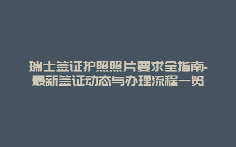 瑞士签证护照照片要求全指南-最新签证动态与办理流程一览