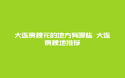 大连赏槐花的地方有哪些 大连赏槐地推荐