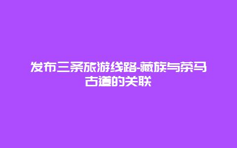 发布三条旅游线路-藏族与茶马古道的关联