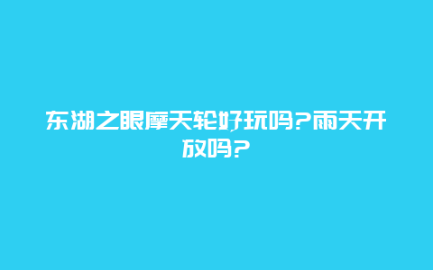 东湖之眼摩天轮好玩吗?雨天开放吗?