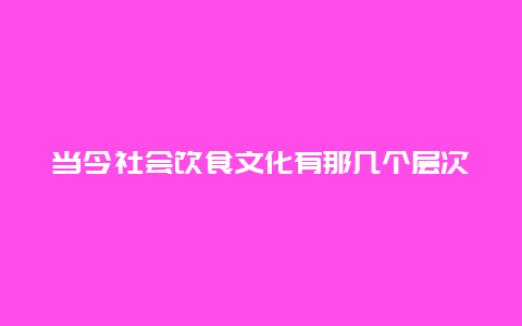 当今社会饮食文化有那几个层次