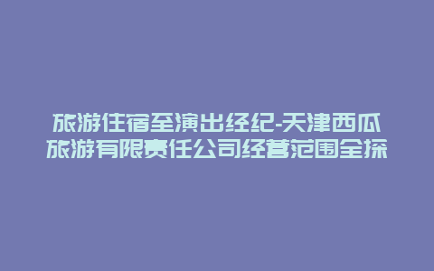 旅游住宿至演出经纪-天津西瓜旅游有限责任公司经营范围全探