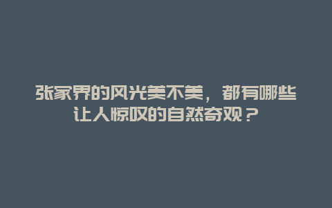 张家界的风光美不美，都有哪些让人惊叹的自然奇观？