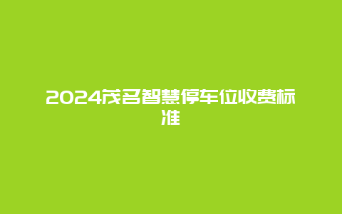 2024茂名智慧停车位收费标准