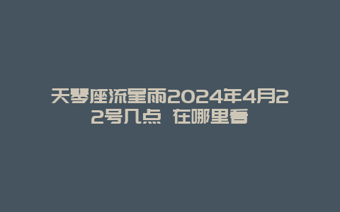 天琴座流星雨2024年4月22号几点 在哪里看