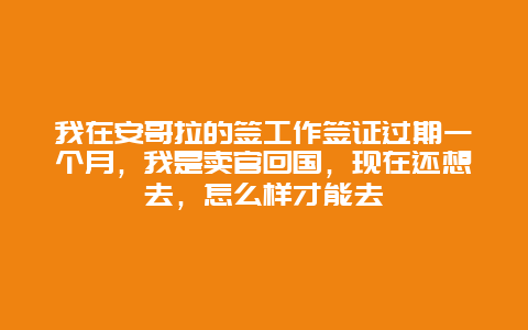 我在安哥拉的签工作签证过期一个月，我是卖官回国，现在还想去，怎么样才能去