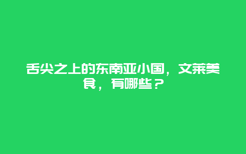 舌尖之上的东南亚小国，文莱美食，有哪些？