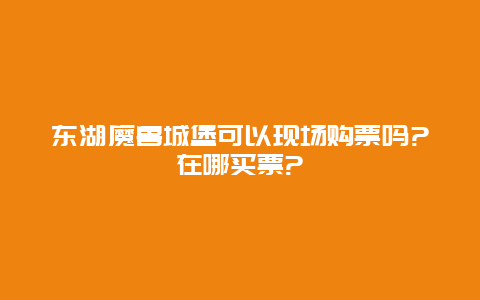 东湖魔兽城堡可以现场购票吗?在哪买票?