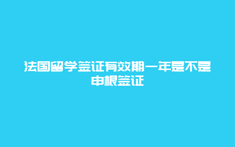 法国留学签证有效期一年是不是申根签证