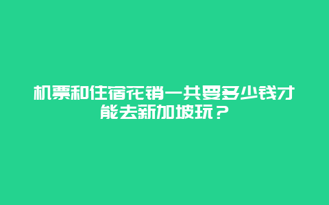 机票和住宿花销一共要多少钱才能去新加坡玩？