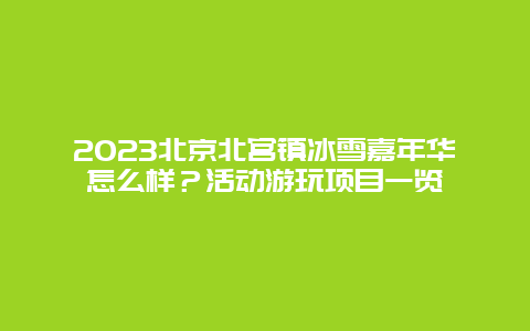 2024年北京北宫镇冰雪嘉年华怎么样？活动游玩项目一览