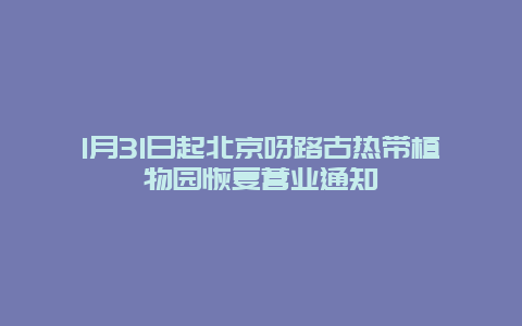 1月31日起北京呀路古热带植物园恢复营业通知