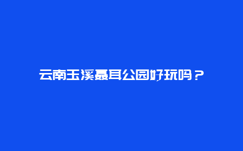 云南玉溪聂耳公园好玩吗？